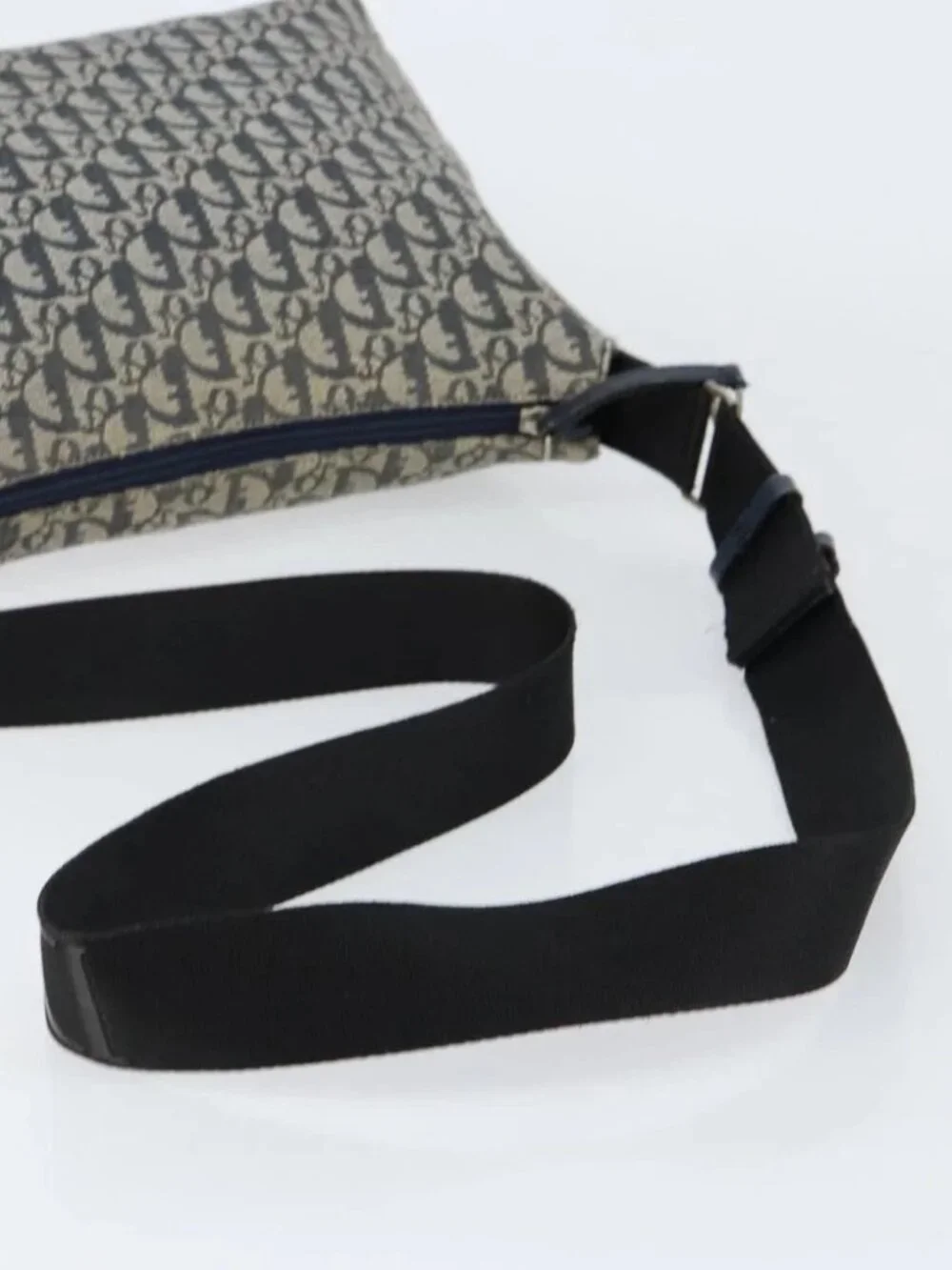 Christian Dior Trotter Canvas Shoulder Bag Navy Silver - Picture 7 of 16